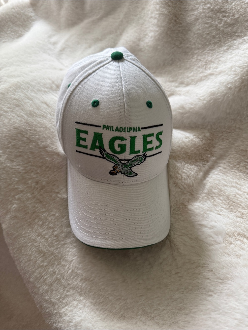 Philadelphia Eagles White & Green Baseball Cap